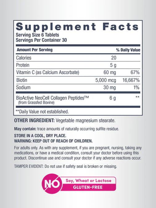 Neocell Grassfed Collagen Peptides + C & Biotin